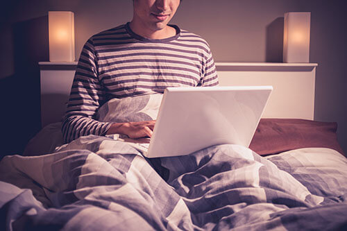 man on computer