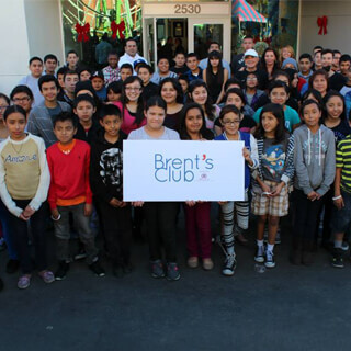 Group of Children holding sign that reads Brent's Club