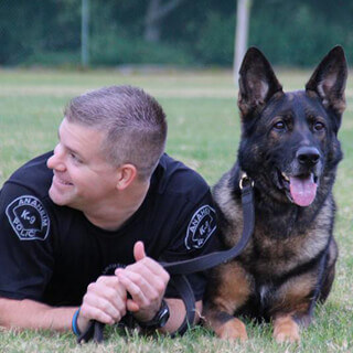 police officer with canine