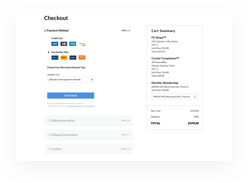 QuickPay Checkout Interface