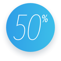 Fifty Percent Savings Gradient Circle