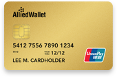 Gold Prepaid Card with China UnionPay logo