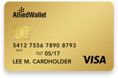 Gold Prepaid Card with Visa logo