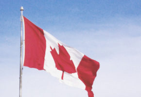 Canada flag in wind