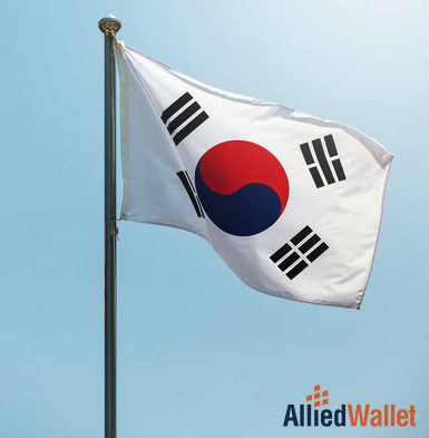 South Korea flag in winds