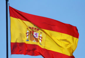 Spain flag in wind