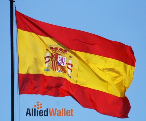 Spain flag in wind