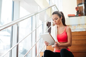 Woman on tablet