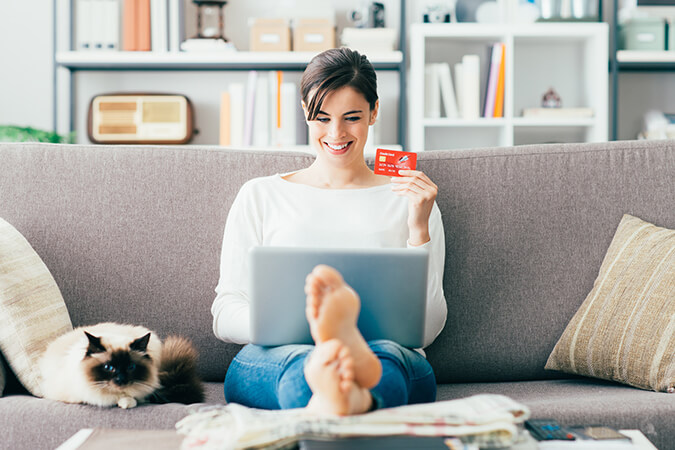 woman shopping online